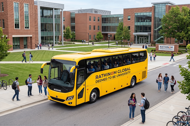 Rathinam Global University AC bus service coach